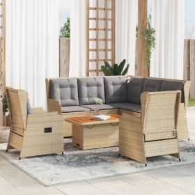 Gartenmöbel-Set mit 6-teiligen Kissen aus synthetischem Rattan in Beige. von , Gartensets - Ref: Foro24-3262469, Preis: 877,9...