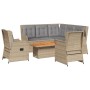 Gartenmöbel-Set mit 6-teiligen Kissen aus synthetischem Rattan in Beige. von , Gartensets - Ref: Foro24-3262469, Preis: 875,6...