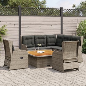 6-piece garden furniture set with gray synthetic rattan cushions by , Garden sets - Ref: Foro24-3262612, Price: 916,50 €, Dis...