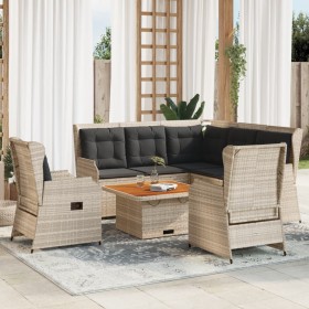 Gartenmöbel-Set 5-teilig mit grauen Polstern aus synthetischem Rattan von , Gartensets - Ref: Foro24-3262154, Preis: 755,15 €...