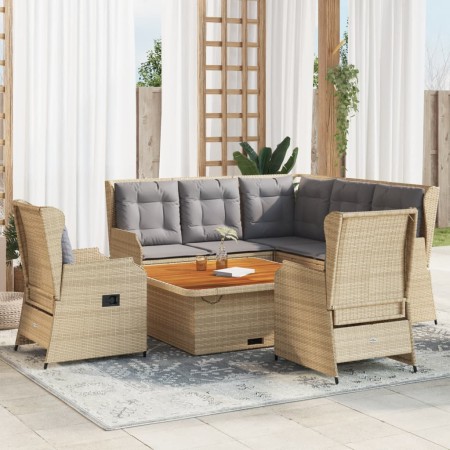 Garden furniture set with 6-piece synthetic rattan beige cushions by , Garden sets - Ref: Foro24-3262613, Price: 955,89 €, Di...