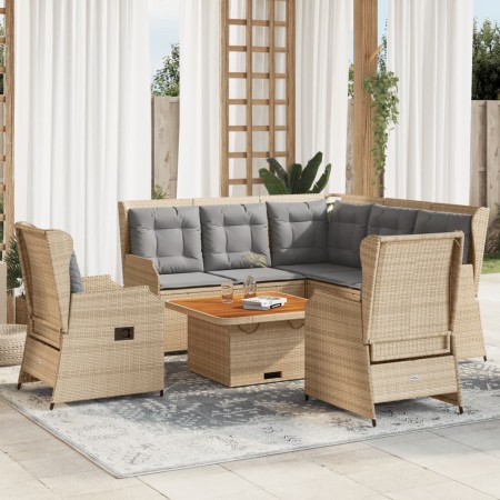 Garden furniture set with 6-piece synthetic rattan beige cushions by , Garden sets - Ref: Foro24-3262157, Price: 889,99 €, Di...