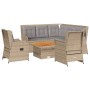 Garden furniture set with 6-piece synthetic rattan beige cushions by , Garden sets - Ref: Foro24-3262157, Price: 889,99 €, Di...