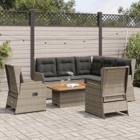 Gartenmöbel-Set 6-teilig mit grauen Polstern aus synthetischem Rattan von , Gartensets - Ref: Foro24-3262468, Preis: 877,60 €...