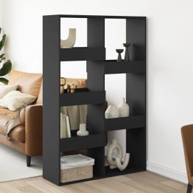 Engineered wood black room divider 100x33x155.5 cm by , Bookcases and shelves - Ref: Foro24-3309565, Price: 137,99 €, Discoun...