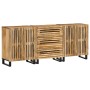 Sideboard 3 pieces solid rough mango wood 60x34x75 cm by , Sideboards - Ref: Foro24-3217079, Price: 400,75 €, Discount: %