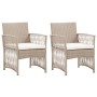 Garden armchairs with cushions, 2 units, synthetic beige rattan by , Garden furniture - Ref: Foro24-363408, Price: 142,72 €, ...