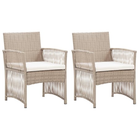 Gartensofas mit Kissen, 2 Stück, aus synthetischem Rattan in Beige. von , Gartenmöbel - Ref: Foro24-363408, Preis: 142,72 €, ...