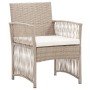 Garden armchairs with cushions, 2 units, synthetic beige rattan by , Garden furniture - Ref: Foro24-363408, Price: 142,72 €, ...