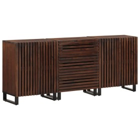 Aparador 3 piezas madera maciza de mango 60x34x75 cm de , Aparadores - Ref: Foro24-3217083, Precio: 373,99 €, Descuento: %