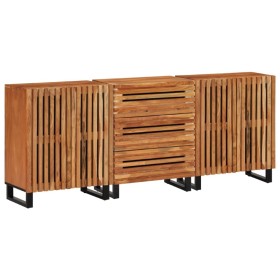 Sideboard 3 pieces solid acacia wood 60x34x75 cm by , Sideboards - Ref: Foro24-3217081, Price: 360,85 €, Discount: %