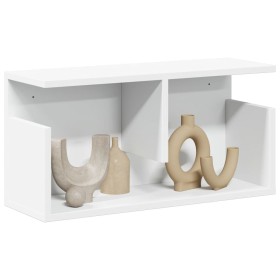 Engineered wood white wall shelf 60x20x30 cm by , Shelves and shelves - Ref: Foro24-854823, Price: 37,15 €, Discount: %