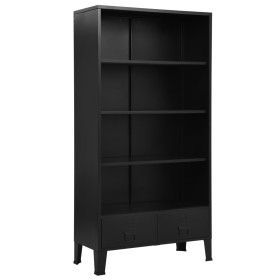 Estantería industrial de acero negra 90x40x180 cm de , Librerías y estanterías - Ref: Foro24-145360, Precio: 257,99 €, Descue...