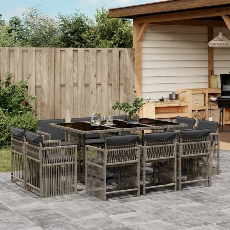 11-piece garden dining set with gray synthetic rattan cushions by , Garden sets - Ref: Foro24-3211748, Price: 607,80 €, Disco...