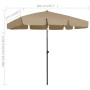 Beach umbrella taupe 200x125 cm by vidaXL, Umbrellas - Ref: Foro24-314730, Price: 43,03 €, Discount: %