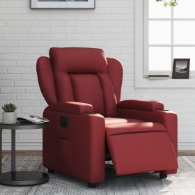 Sillón reclinable eléctrico de cuero sintético rojo tinto de , Sillones - Ref: Foro24-3204534, Precio: 268,97 €, Descuento: %