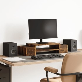 Screen support with smoked oak storage 70x27x15 cm by , Computer bases and risers - Ref: Foro24-854683, Price: 35,99 €, Disco...