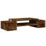 Screen support with smoked oak storage 70x27x15 cm by , Computer bases and risers - Ref: Foro24-854683, Price: 35,99 €, Disco...