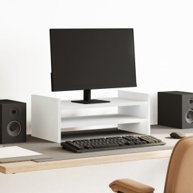 Wooden screen stand, white, 50x27x20 cm by , Computer bases and risers - Ref: Foro24-854778, Price: 27,10 €, Discount: %