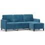 3-seater sofa with blue velvet ottoman 180 cm by , Sofas - Ref: Foro24-3201183, Price: 350,09 €, Discount: %