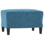 Set of sofas with 3 blue velvet cushions by , Sofas - Ref: Foro24-3202053, Price: 610,51 €, Discount: %