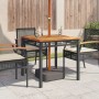 Mesa de jardín ratán sintético madera acacia negro 80x80x75 cm de , Mesas de jardín - Ref: Foro24-366273, Precio: 131,36 €, D...