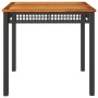 Synthetic rattan garden table with black acacia wood, 80x80x75 cm. by , Garden tables - Ref: Foro24-366273, Price: 131,36 €, ...