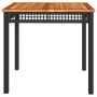 Mesa de jardín ratán sintético madera acacia negro 80x80x75 cm de , Mesas de jardín - Ref: Foro24-366273, Precio: 131,36 €, D...