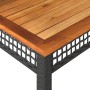 Mesa de jardín ratán sintético madera acacia negro 80x80x75 cm de , Mesas de jardín - Ref: Foro24-366273, Precio: 131,24 €, D...