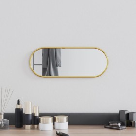 Oval golden wall mirror 40x15 cm by , Mirrors - Ref: Foro24-348195, Price: 20,05 €, Discount: %