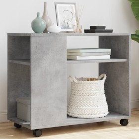 Side table with wheels, engineered wood, gray concrete finish, 70x35x60cm. by , Side tables - Ref: Foro24-853149, Price: 48,0...