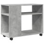 Side table with wheels, engineered wood, gray concrete finish, 70x35x60cm. by , Side tables - Ref: Foro24-853149, Price: 47,9...