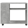 Side table with wheels, engineered wood, gray concrete finish, 70x35x60cm. by , Side tables - Ref: Foro24-853149, Price: 47,9...