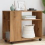 Side table with oak Sonoma wood wheels 70x35x60 cm by , Side tables - Ref: Foro24-853154, Price: 47,98 €, Discount: %