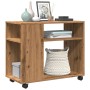 Side table with oak Sonoma wood wheels 70x35x60 cm by , Side tables - Ref: Foro24-853154, Price: 47,98 €, Discount: %