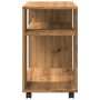 Mesa auxiliar con ruedas madera roble Sonoma 70x35x60 cm de , Mesas auxiliares - Ref: Foro24-853154, Precio: 48,99 €, Descuen...