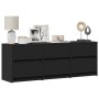 TV stand with LED lights, engineered wood, black, 140x34x50 cm by , TV Furniture - Ref: Foro24-3307920, Price: 165,32 €, Disc...