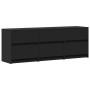 TV stand with LED lights, engineered wood, black, 140x34x50 cm by , TV Furniture - Ref: Foro24-3307920, Price: 165,32 €, Disc...