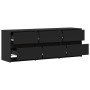 TV stand with LED lights, engineered wood, black, 140x34x50 cm by , TV Furniture - Ref: Foro24-3307920, Price: 165,32 €, Disc...