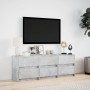 TV stand made of gray concrete engineered wood for LED TV 140x34x50 cm by , TV Furniture - Ref: Foro24-3307922, Price: 159,88...