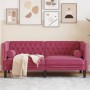 Zweiplätziges Chesterfield-Sofa mit roten Samtkissen. von , Sofas - Ref: Foro24-372687, Preis: 279,07 €, Rabatt: %