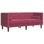 Zweiplätziges Chesterfield-Sofa mit roten Samtkissen. von , Sofas - Ref: Foro24-372687, Preis: 279,07 €, Rabatt: %