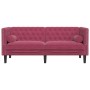 Zweiplätziges Chesterfield-Sofa mit roten Samtkissen. von , Sofas - Ref: Foro24-372687, Preis: 279,07 €, Rabatt: %