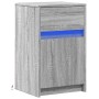 Bedside table with LED lights in gray Sonoma engineered wood by , Nightstands - Ref: Foro24-852008, Price: 55,22 €, Discount: %