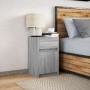 Bedside table with LED lights in gray Sonoma engineered wood by , Nightstands - Ref: Foro24-852008, Price: 55,22 €, Discount: %