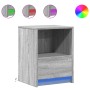 Bedside table with LED lights in gray Sonoma engineered wood by , Nightstands - Ref: Foro24-852029, Price: 48,29 €, Discount: %