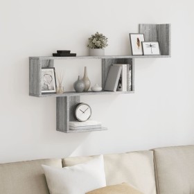 Engineered wood Sonoma gray wall shelf 100x15x70 cm by , Shelves and shelves - Ref: Foro24-853196, Price: 36,24 €, Discount: %