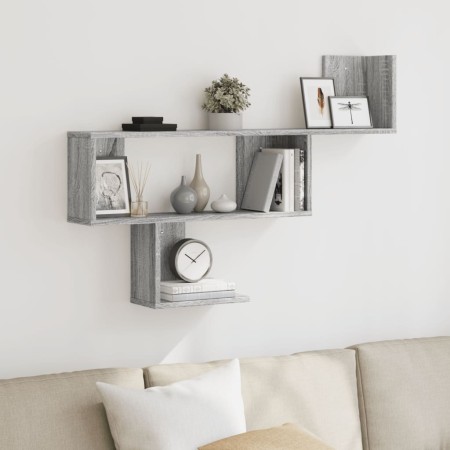 Engineered wood Sonoma gray wall shelf 100x15x70 cm by , Shelves and shelves - Ref: Foro24-853196, Price: 32,99 €, Discount: %