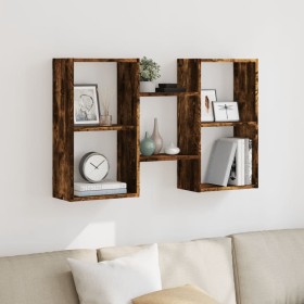 Engineered smoked oak wood wall shelf 96x18x60 cm by , Shelves and shelves - Ref: Foro24-853231, Price: 39,31 €, Discount: %