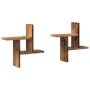 Wall shelves 2 units aged engineered wood 38x12x38cm by , Shelves and shelves - Ref: Foro24-853252, Price: 22,80 €, Discount: %